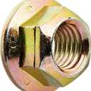1/2"-13 (25 Pack) Grade 8 Prevailing Torque Hex Flange Lock Nut, Coarse Thread, Yellow Zinc by Makers Bolt