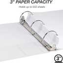 4 x Samsill 3 Inch 3 Ring Binders, Economy Round Ring, Clear View Cover, 550 Sheet Capacity - for School, Home, Office - White, 4 Pack