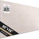Large Bulletin Board, 60 X 35 Inches Felt Cork Board with 40 Pushpins, Foldable Felt Notice Pin Board Photo Display Board with Self-Adhesive Tape for Office Home School (Oatmeal, 60x35 inch)