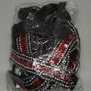 3 Pack 38 inches Long Sparkle Rhinestones and Sequin Red Snake Shaped Patches Applique Trim Ribbon for Outfit,Halloween Super Star Costume