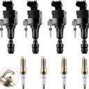 UF491 Ignition Coil Pack & Double Iridium Spark Plugs Set of 4, Compatible with Buick, Chevy Cobalt Equinox Malibu Orlando HHR, GMC Terrain, Pontiac G5 G6, Saturn Replaces D522C, 12638824 C1552