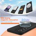 Liquid Silicone Case for Samsung Galaxy S25 Ultra with Magnetic Stand, Mil-Grade Drop Shockproof, Full Camera Protection Anti-Scratch Microfiber Lining Silicone Phone case, Black