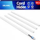 Delamu 56.7in Cord Hider, Cord Covers for Mini Wire on Wall, Paintable Cable Hider Wire Covers for Cords, Self-Adhesive Cable Cover Management, Easy Set-up Wires Hiders for TV, W0.55 H0.4in, White