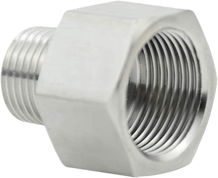 Beduan Stainless Steel Thread Adapter NPT 1/4" Female to M10x1.0 Male Pipe Fitting Converter