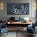 Framed Wall Art,Sea Fish Wall Decor for Living Room,Blue Beach Theme Artwork,Coastal Large Pictures Poster Prints Arts for for Bedroom Dining Room 29"x58"