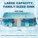 Large Foldable Family Swimming Pool for Kids & Dogs, 115" L x 65" W x 21.5" D Hard Plastic Square Pool with Reinforced Sidewalls and Easy Setup for Backyard