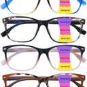 CLASAGA Progressive Multifocus Reading Glasses for Women, Pattern Print Blue Light Block Stylish Ladies Computer Readers (4 Mix Color)