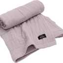 HIORIE Japanese Gauze Blanket, 8-Layered Twin Size, 100% Cotton, Lightweight Soft Breathable, All Season, Machine Washable, Mauve, 69x79inches