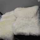 Fluffy Sheepskin Car Seat Cover, Fuzzy Long Wool Front Auto Cushion, Universal Fits Most Vehicle SUV Truck Minivan, Airbag Compatible (Ivory)