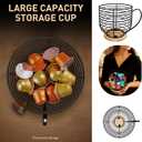 BYTEAIDREX Coffee Pod Holders for Counter - K Cup Holders for Counter - Coffee Pods Storage Organizer - Bar Accessories - Large Capacity Black Wire Kup Storage with Wooden Base.