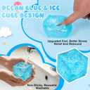 Nice Cube Squishy Stress Cube for Adults,Squishy Slow Rising Fidget Cube Sensory for Anxiety,Squishies Stress Cube Toys,Stress Relief High Density Ice Squeeze Ball Cubes (01-Blue)