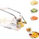 French Fry Cutter, Potato Slicer French Fries with 2 Different Sizes Stainless Steel Blades and No-Slip Suction Base for Potatoes Carrots Cucumbers