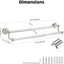 Antique Bathroom Double Towel Bar Chrome, 24 Inch Towel Racks for Bathroom Wall Mounted,Bathroom Towel Holder,Bathroom Two Towel Hanger Rod
