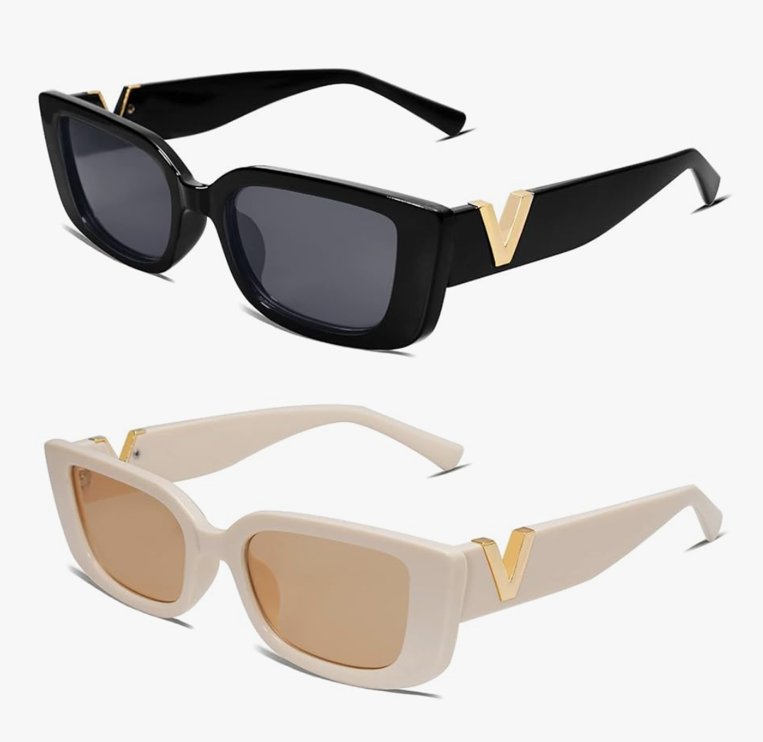 Allarallvr Rectangle Sunglasses for Women 90s Retro Trendy Y2K Classical Vintage Square Shades AR82037