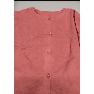 MapleHub Womens Long Sleeve Knit Cardigan Sweaters Classic Crew Neck Open Front Button Down Cardigans Pink, 2XL