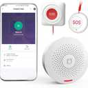 WiFi Caregiver Pager - No Monthly Fee, Emergency Call Button System with 2 SOS Buttons & 1 Receiver for Elderly & Senior Safety at Home, Nursing Care, Plug & Play Caregiver Call Button (White)