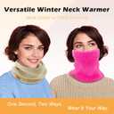 Vogium Unisex Fleece-Lined Ribbed Thermal Knit Neck Warmer Gaiter | Winter Scarf Face Covering for Skiing, Hiking & Outdoor Work(Black/Red)