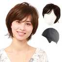 Heat Resistant Synthetic Hair Wig Short Fashion Fluffy Wig for Asian Young Women IUH30S20 (Human hair mixed+Medical base, N2 Natural Black)