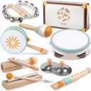 Toddlers Musical Instruments-Baby Montessori Wooden Musical Toys for Toddlers 1-3 Year Old,Kids Percussion Instruments Toy for Preschool Kids,Christmas Birthday Gift for Baby Boys Girls