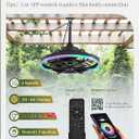 Fanbulous Outdoor RGB Ceiling Fans with Light for Patios, 20" Waterproof Plug in Ceiling Fan, Gazebo Fan Remote&APP Control, 3CCT Dimmable,Caged Ceiling Fan with Hanging Hook for Porch, Pergola