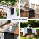 Sequin Table Runners 72 Inches Long Black Glitter Table Runner for Party, Wedding, Bridal Baby 6 Pcs, Black