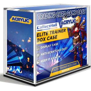 Acrylic Elite Trainer Box Case, Rigid ETB Protector Display Case PKMN ETB Case Elite Trainer Box Case (Ultimate, Black Base)