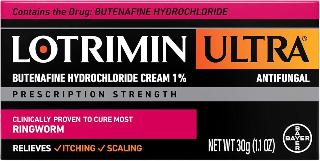 Lotrimin Ultra Ringworm Cream, Butenafine Hydrochloride 1%, Effective Antifungal Cream Treatment of Most Ringworm, 1.1 Ounce (30 Grams)