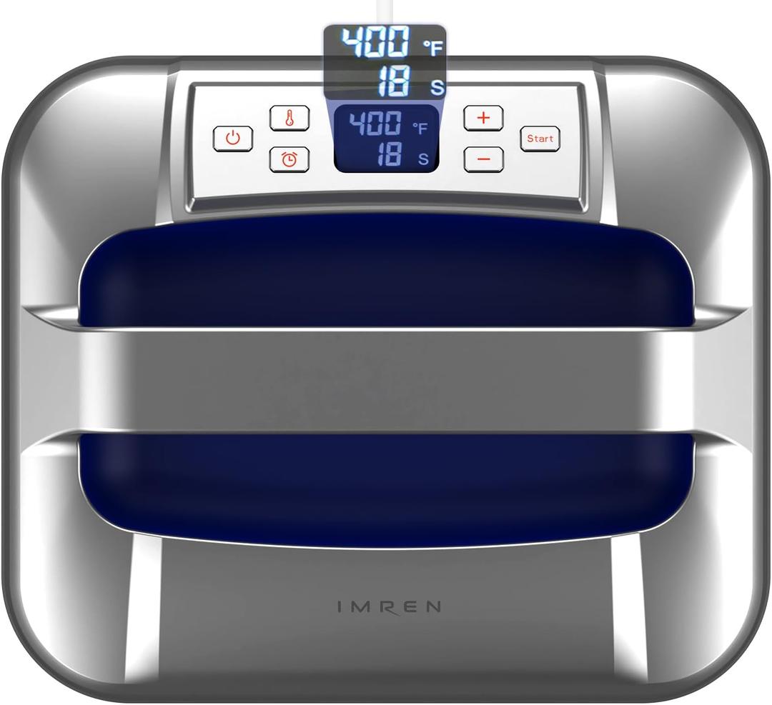 IMREN Portable Heat Press Machine, 12" x 10", for T Shirts and Hoodies,Heat Transfer for Sublimation,Vinyl,Heat Transfer Project Up to 410℉(210 ºC) - Blue