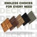 Acacia Wood Decking Tiles 9PCS - Easy Snap Interlocking Deck Tiles for Patio Poolside Balcony Decor - All Weather Waterproof Flooring for Indoor & Outdoor (Round Joints) (12x12", 1. Muted Green - 12 Slats)