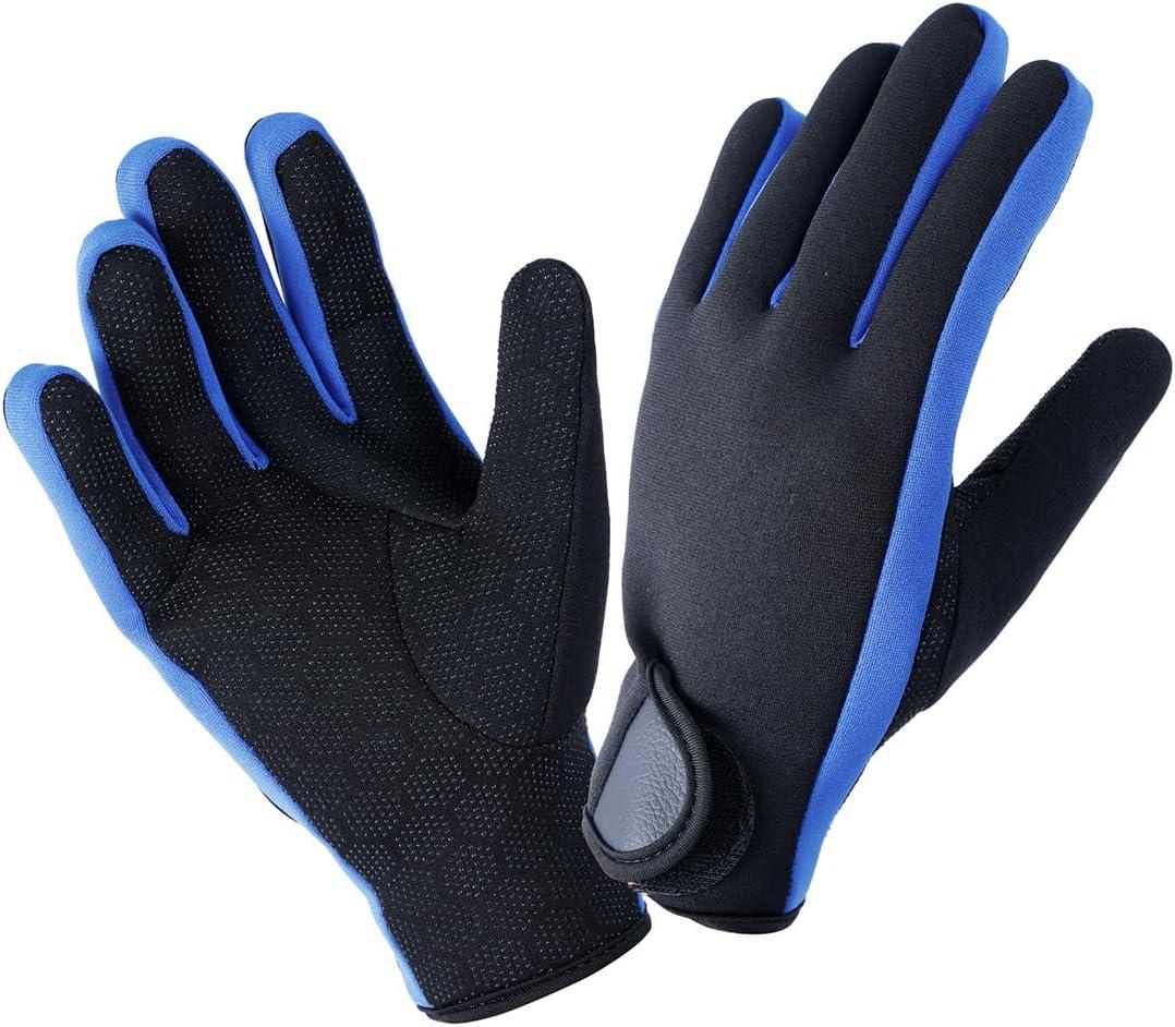 Micosuza Neoprene 1.5mm Five Finger Dive Gloves (XLarge, Blackblue)