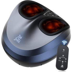 BOB AND BRAD Foot Massager Machine with Heat and Remote, Fits up to Size 14, FSA Eligible HSA Shiatsu Deep Kneading Foot Massager for Plantar Fasciitis and Neuropathy