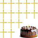 5 x ONLYKXY 15pcs Gold Small Cross Cake Side Decor Acrylic Cross Cupcake Topper Glitter Pick for Theme Party Craft DIY,Bless,Wedding, Bridal Shower,Christmas,Hallowmas,Birthday Baptism,1.77x2.36in