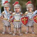 Cuffbow 12 Set the Full Armor of God Kids Knight Armor Costume Set Medieval Role Play with Helmet Shield Sword Belt Chest Piece Accessories for Kids Pretend Role Adventurer Medieval-themed Events