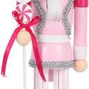 Christmas Nutcracker Decoration Pink Christmas Nutcracker Ornament Xmas Wooden Nutcracker Decor for Chrastmas