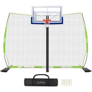 Basketball Net Catcher Basketball Backstop Net Basketball Barrier Nets for Backyard 12 x 10 ft Rebounder to Guard Rebound and Return Basketball with Sand Bags and Carry Bag