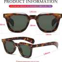 PORADAY Square Sunglasses for Women Men Trendy Thick Frame Sun Glasses Black Shades