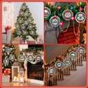 Soaoo 36 Pcs 7.9 Inch Wreath Christmas Outdoor Decorations Large Hanging Christmas Ornaments Double Sided Xmas Plastic Decor for Xmas Tree Office Home Yard Porch Holiday