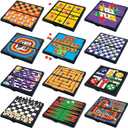 Gamie Magnetic Board Travel Games for Kids, Includes 12 Retro Fun Games - 5" Compact Design, Individually Boxed Travel Essentials for Kids Road Trip/Airplane/Camping, Stocking Stuffers for All Ages