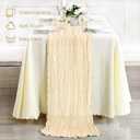 WIGENIUS 6 Pack Beige Cheesecloth Table Runner Semi-Transparent Fabric 35 X 120 Inch Boho Restic Gauze Table Runners for Wedding Party Baby Shower Decoration