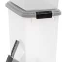 Amazon Basics 3-Piece Airtight Pet Food Storage Container Combo with Scoop, BPA Free, Removable Wheels, 33 QT + 12 QT