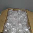 48 Pack Disposable Ribbed Origami Ripple Plastic Glasses Set - 24 9 OZ Stemless Champagne Flutes & 24 12OZ Cups, BPA-Free Shatterproof Clear Drinkware for Weddings, Parties & Events(Gold Rim)
