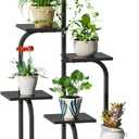 6 Tier Plant Stand Indoor, Plant Shelf for Multiple Plants, Flower Pot Holder Shelf, Planter Display Rack for Patio Garden Balcony Living Room Bedroom Decor, Black