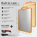 KYNATE Stainless Steel Cutting Board  Double Sided Steel & Wheat Straw | Includes Chefs knife & Sharpener | Chopping Board for Kitchen,for Meat, Dishwasher Safe, Non Toxic,Easy to Clean, Large 16x11
