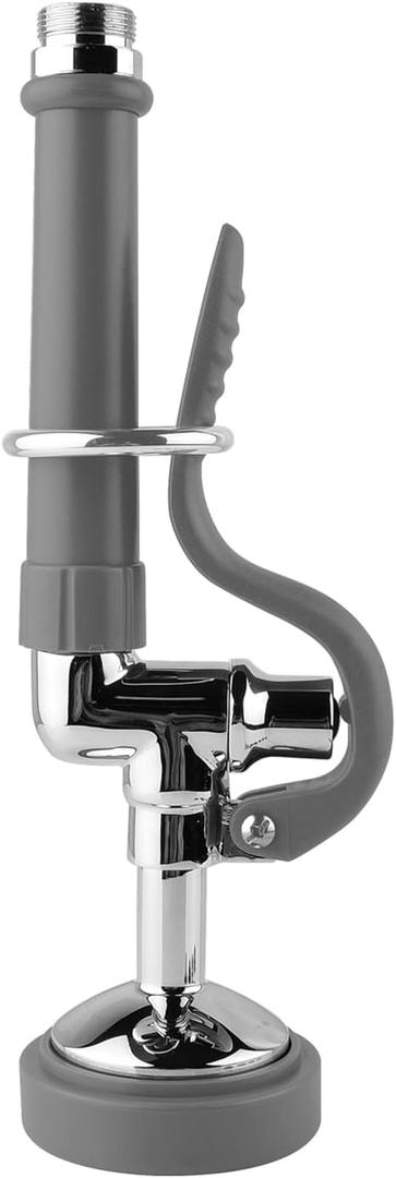 Pre Rinse Sprayer Commercial Sink Sprayer Head,1.42GPM Spray Valve Dish Spray Nozzle with Ergonomic Handle, Commercial Faucet Parts for Commercial Kitchen Sink,Chrome Finished, Gray