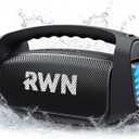 RWN Outdoor Bluetooth Speaker: 160W Loud Sound, IP67 Waterproof with 24H Playtime, Fast Charge, Bass, TWS, Portable Wireless Speakers with Light Show for House, Party, Projector, Beach (Black)