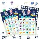 Space Games Bingo Cards, Cosmic Theme Game for Family Friends Large Multiplayer Group Activities, Party Birthday Favors Gifts -01, Blue (Biue)