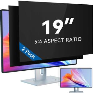 [2-Pack] 19 Inch Computer Privacy Screen Filter for 5:4 Widescreen Monitor, IPROKKO Removable 19inch Anti Blue Light Glare Privacy Shield, Anti Spy Security Protector for Hp Dell Asus Acer Samsung