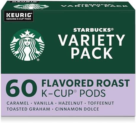 Starbucks K-Cup Coffee Pods, Flavored Hot or Iced Coffee, Variety Pack, 60 Keurig Pods (BBD 04 SEP 2025)