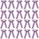 Hipcheer 20pcs Collegiate Style USA Cheer Bows for Girls, Long Tail Skinny Cheer Bow Ponytail Holder Handmade Bows for Girls Teens Softball Cheerleader Sports (Red Blue White)