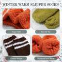 Geyoga 6 Pairs Fuzzy Socks for Women Gifts Winter Cozy Fluffy Slipper Socks Valentines Gift for Men (Vintage Color)